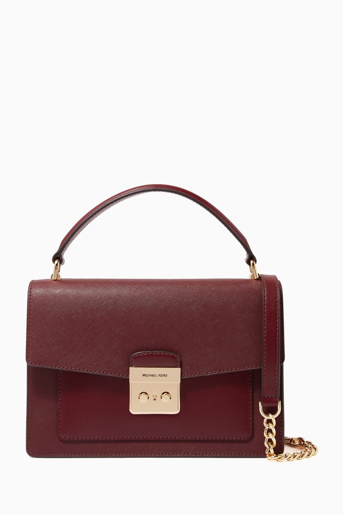 

Medium Sloan Satchel Bag in Leather, Red