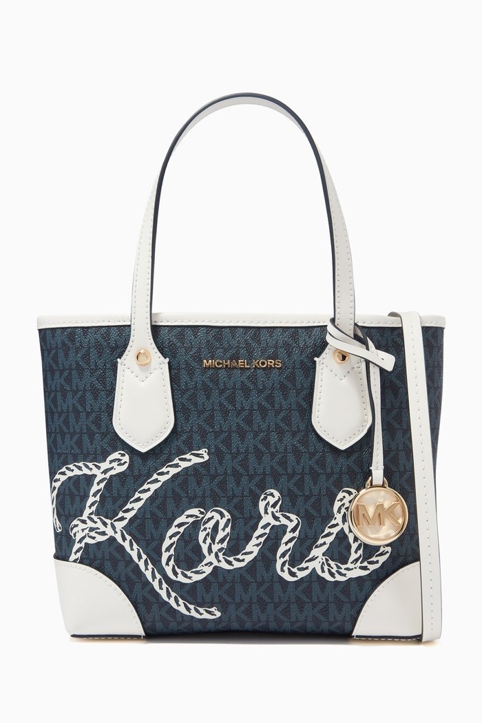 

Extra-Small Eva Tote Bag in Logo Canvas, Blue