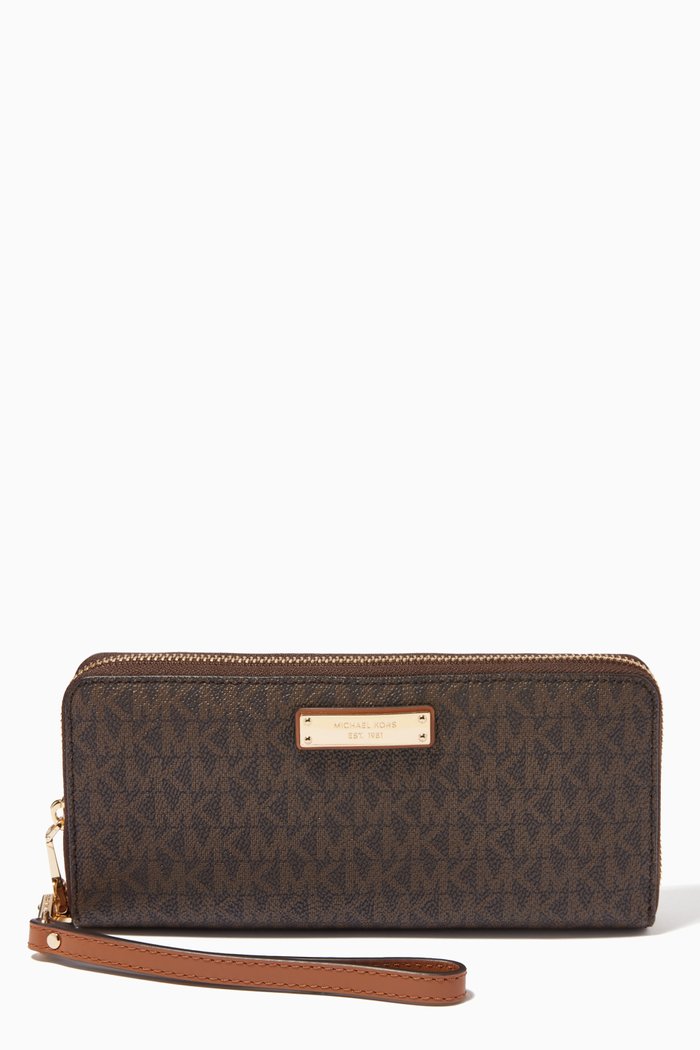 

Continental Wallet in Logo Canvas, Brown