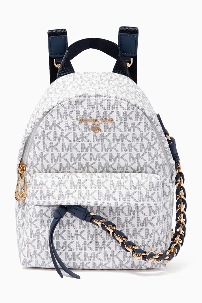 

Extra-Small Slater Backpack in Logo Canvas, White