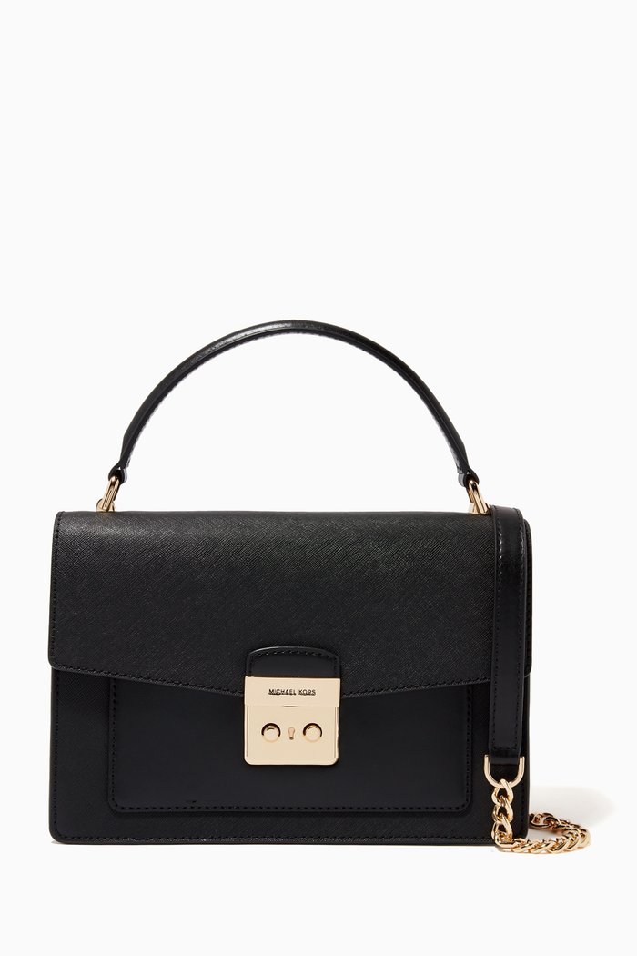 

Medium Sloan Satchel Bag in Leather, Black