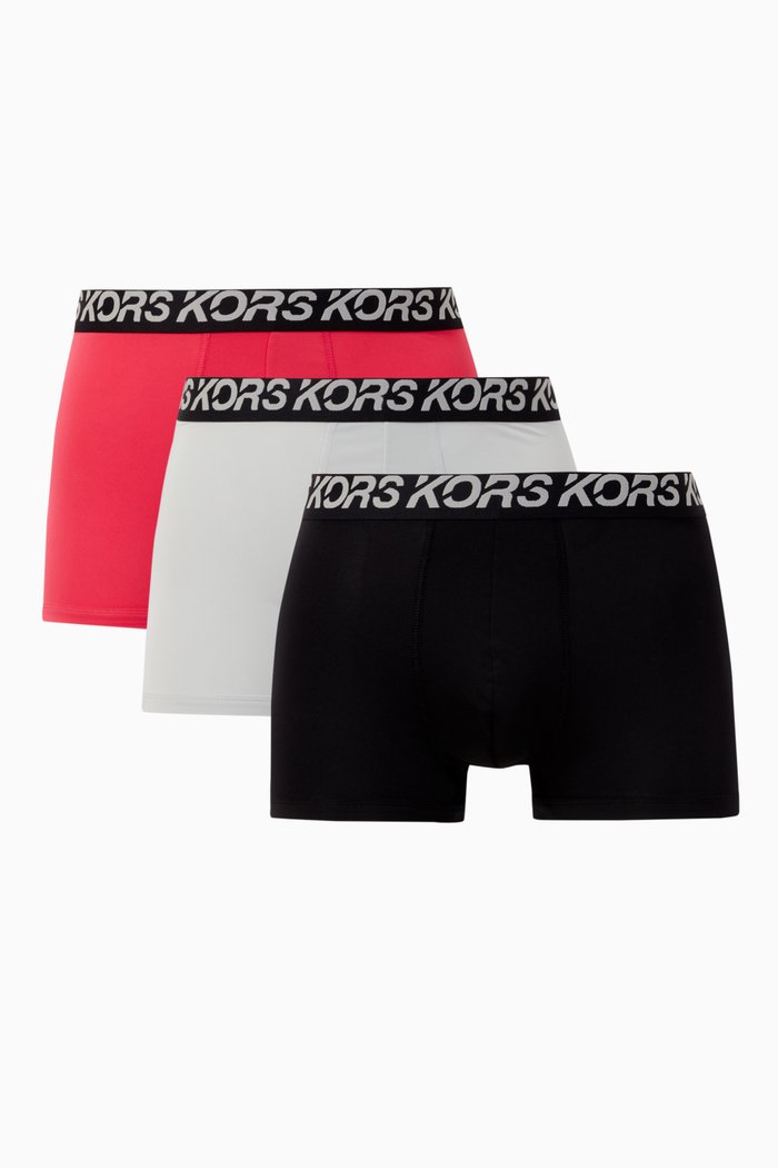 

Logo Boxer Briefs in Stretch Cotton, Set of 3, Black