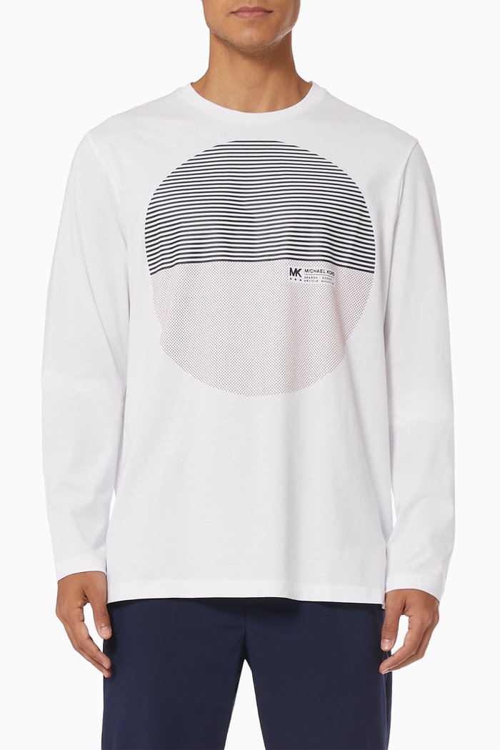 

Sunset Print T-shirt in Cotton Jersey, White