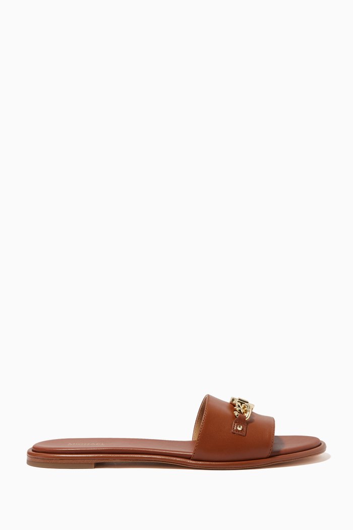 

Rina Slides in Leather, Brown