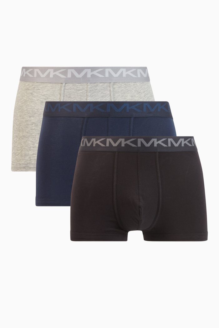 

Logo Stretch Cotton Boxer Briefs, Set of 3, Blue