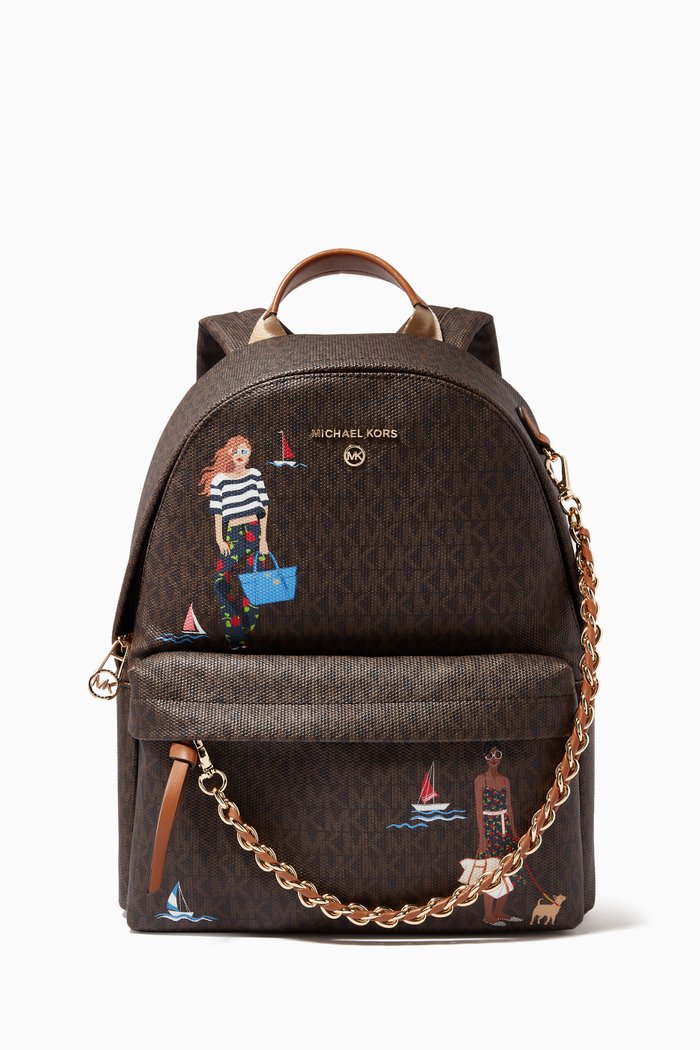 

Medium Backpack in Jet-Set Girls Logo Canvas, Multicolour