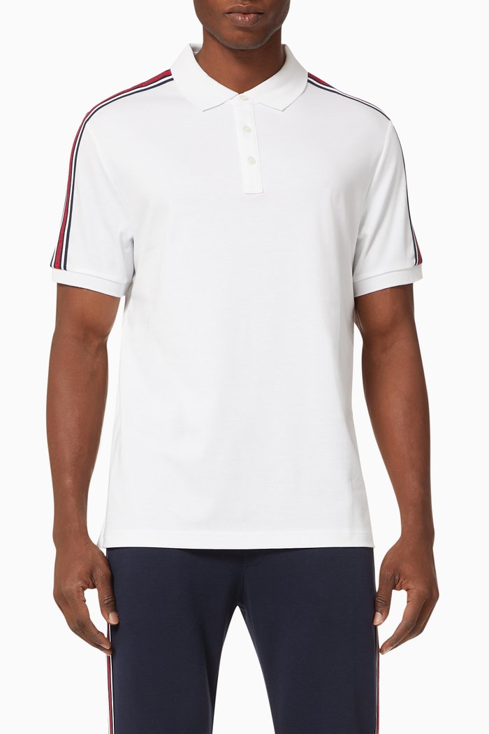 

Logo Tape Polo T-shirt in Cotton, White