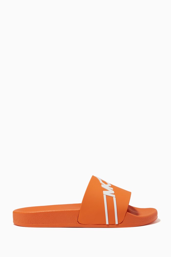 

Jake Logo Slides in Leather, Orange