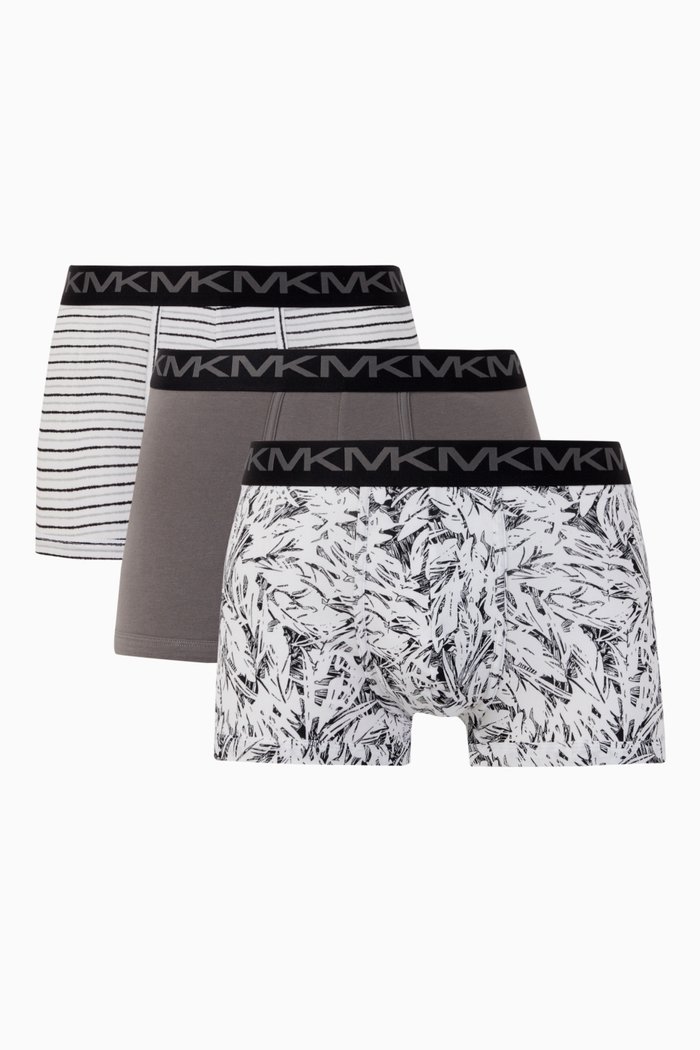 

Logo Boxer Briefs in Stretch Cotton, Set of 3, Black