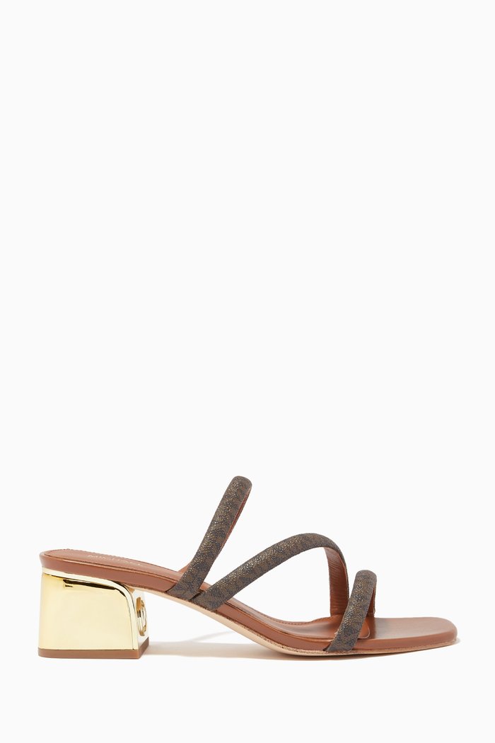 

Lana Mules in Snake-embossed Leather, Brown