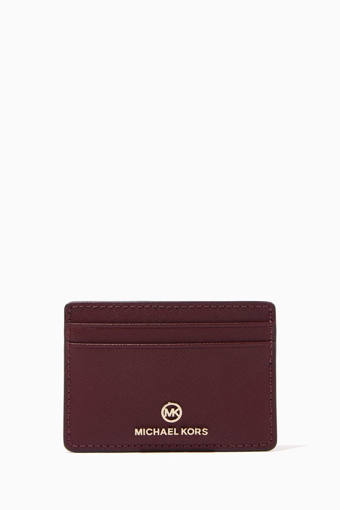

Card Holder in Pebbled Leather, Red