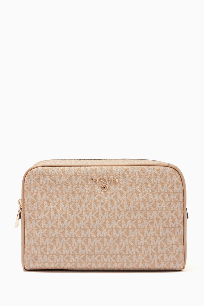 

Large Travel Pouch in Logo Canvas, Brown