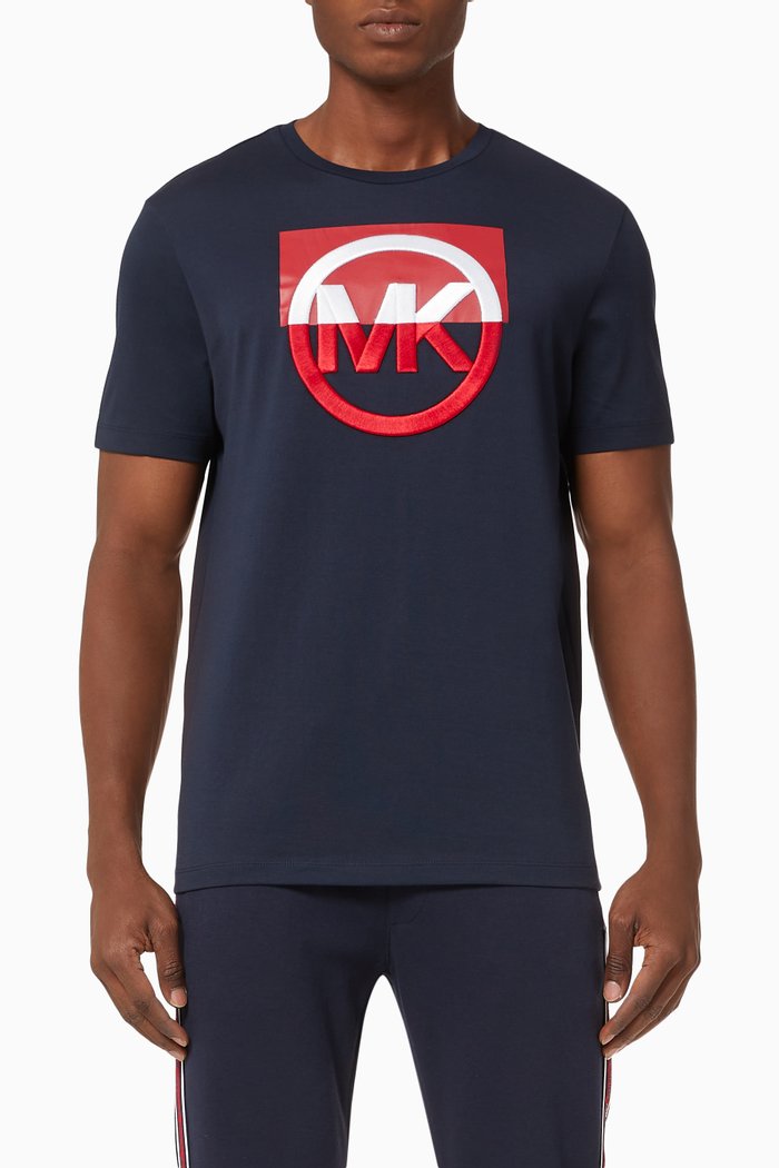 

Embroidered Logo T-shirt in Cotton, Blue
