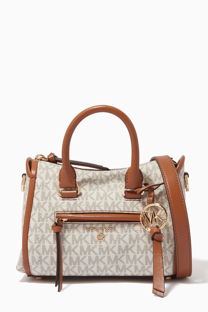 

Extra Small Carine Crossbody Bag in Logo Canvas, White
