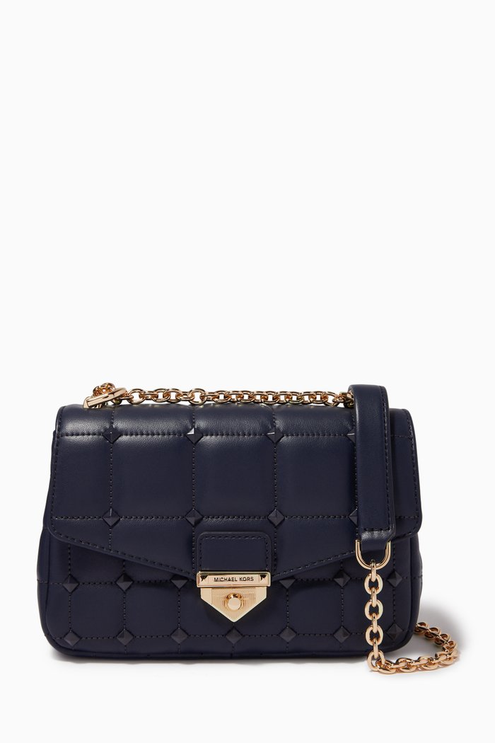 

Small Soho Shoulder Bag in Quilted Leather, Blue