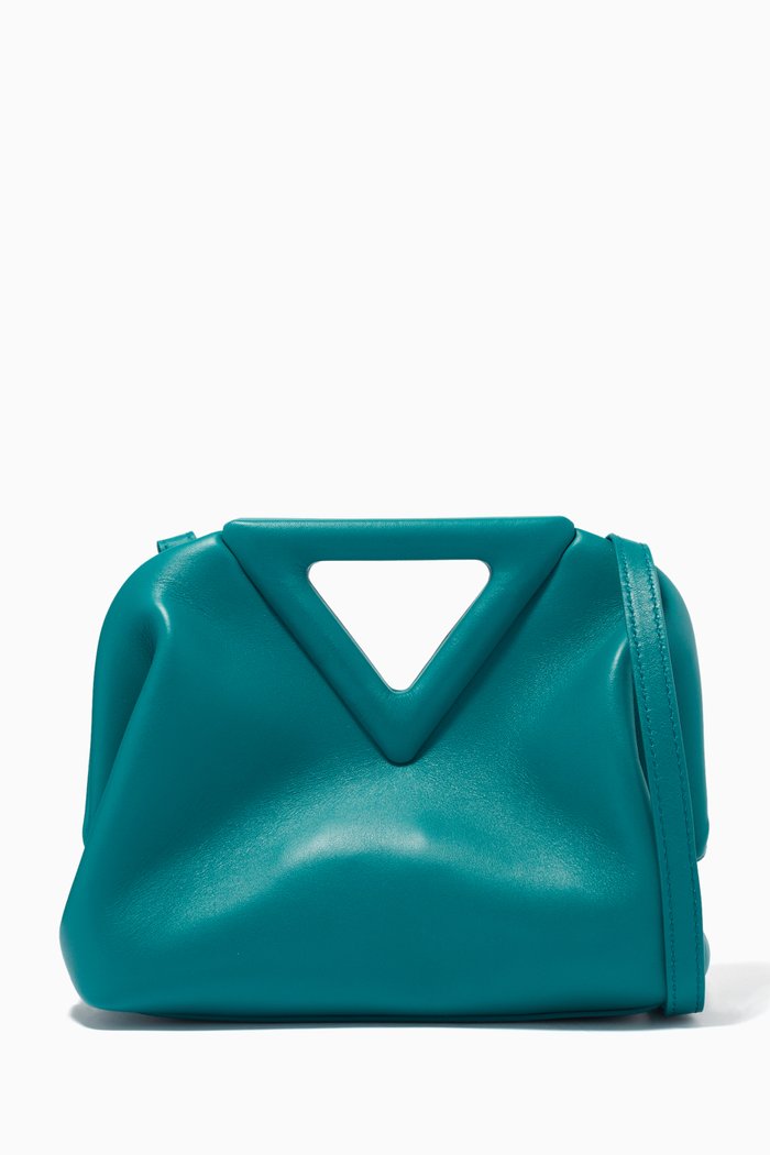 

The Mini Triangle Bag in Nappa Calfskin, Blue