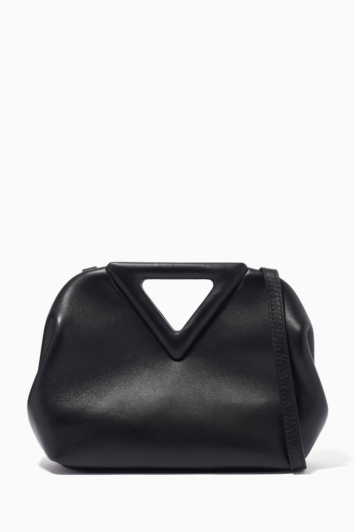 

The Mini Triangle Bag in Nappa Calfskin, Black