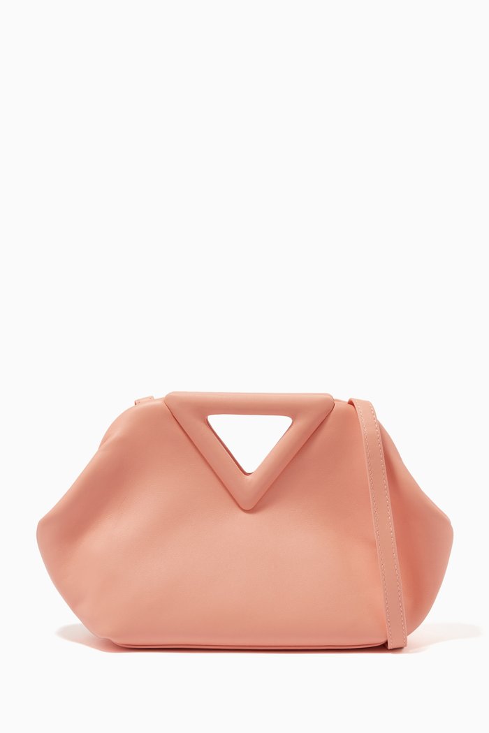 

The Mini Triangle Bag in Nappa Calfskin, Pink