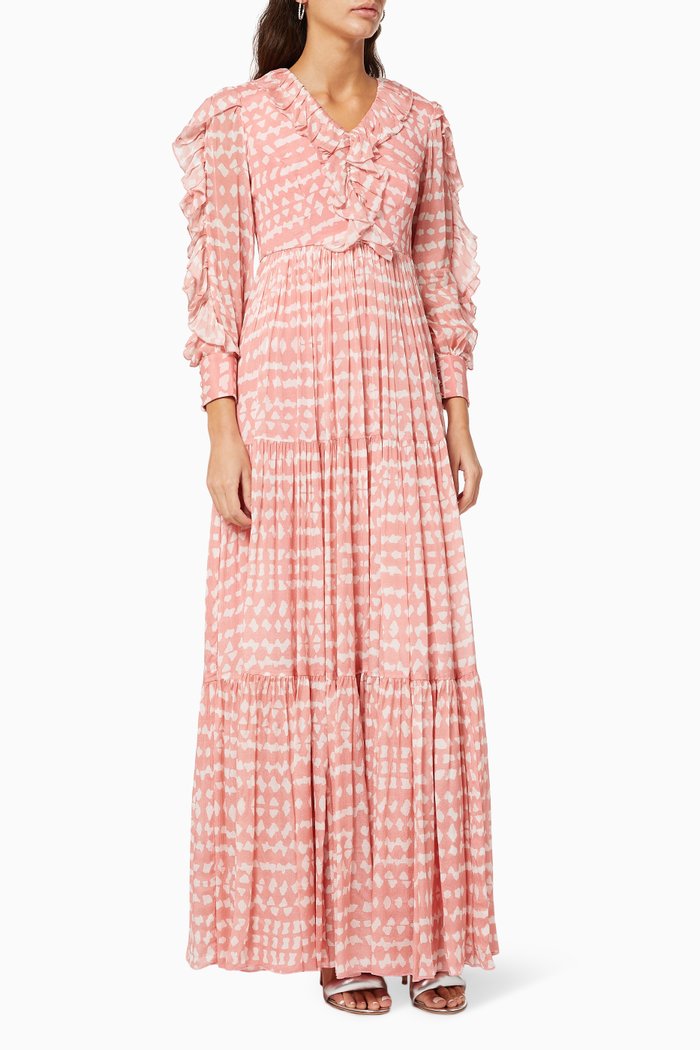 

Floral Tiered Dress, Pink