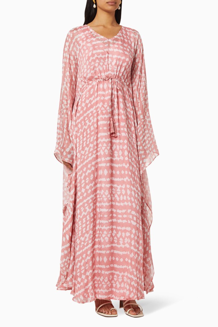 

Abstract Print Kaftan, Pink