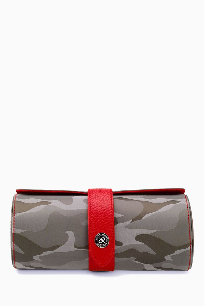 

Hunter Three Watch Roll in Canvas, Grey