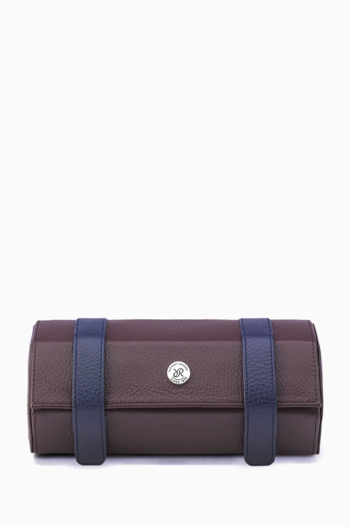 

Cooper Three Watch Roll in Leather, Brown