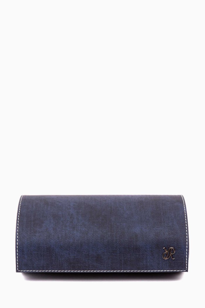 

Soho Three Watch Roll in Canvas, Blue