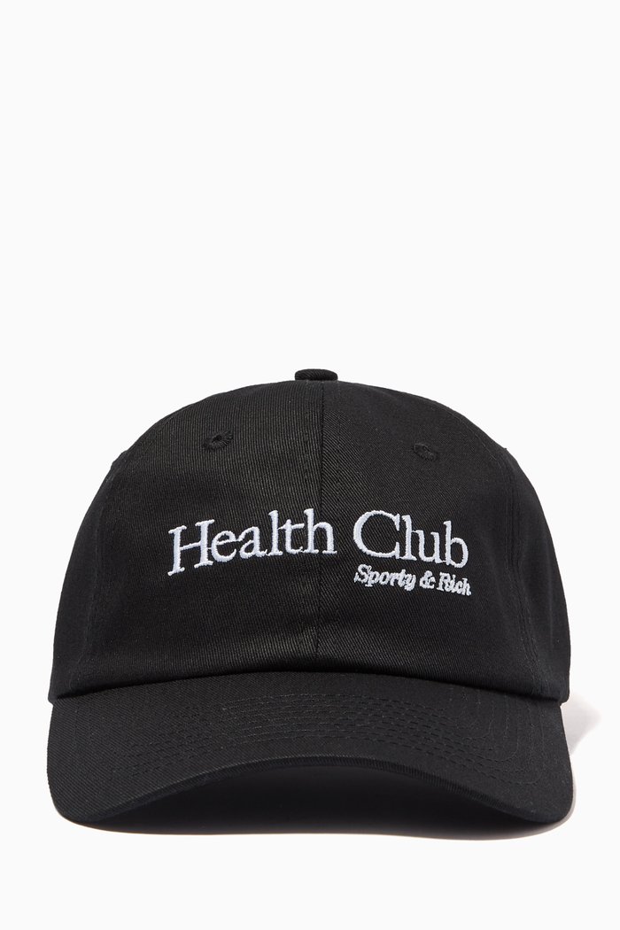 

Health Club Hat in Cotton, Black