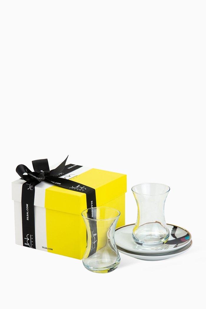 

Sarb Istikanahs & Saucers, Set of 2, Multicolour