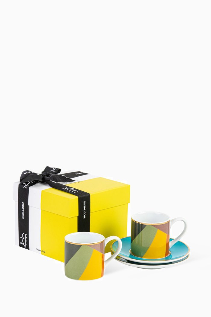 

Sarb Espresso Cups & Saucers, Set of 2, Multicolour