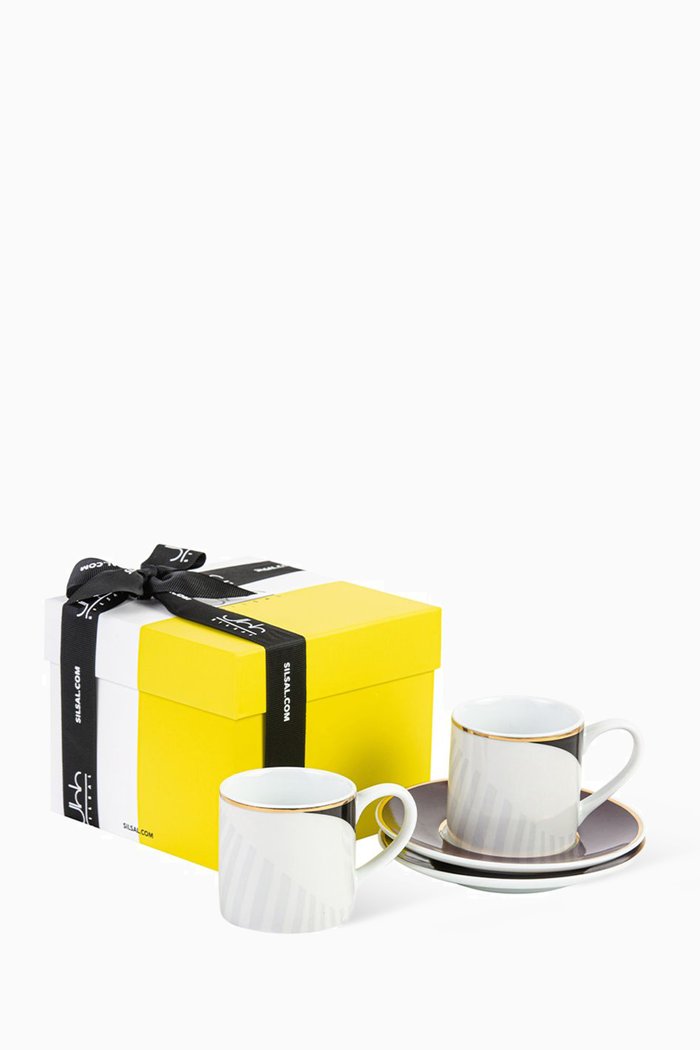 

Sarb Espresso Cup & Saucer - Rock Pigeon, Set of 2, Multicolour