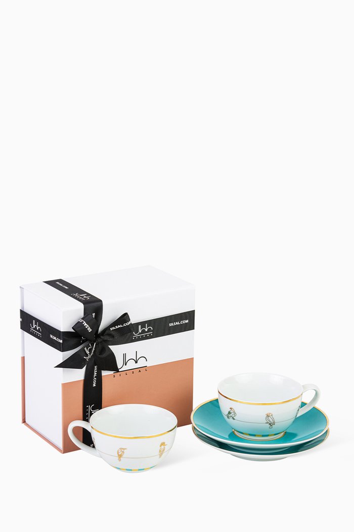 

Sarb Teacups & Saucers, Set of 2, Multicolour
