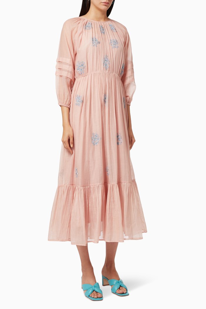 

Floral Embroidered Dress, Pink