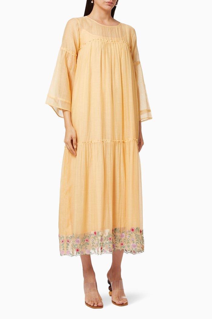 

Rolin Floral Tiered Dress, Yellow