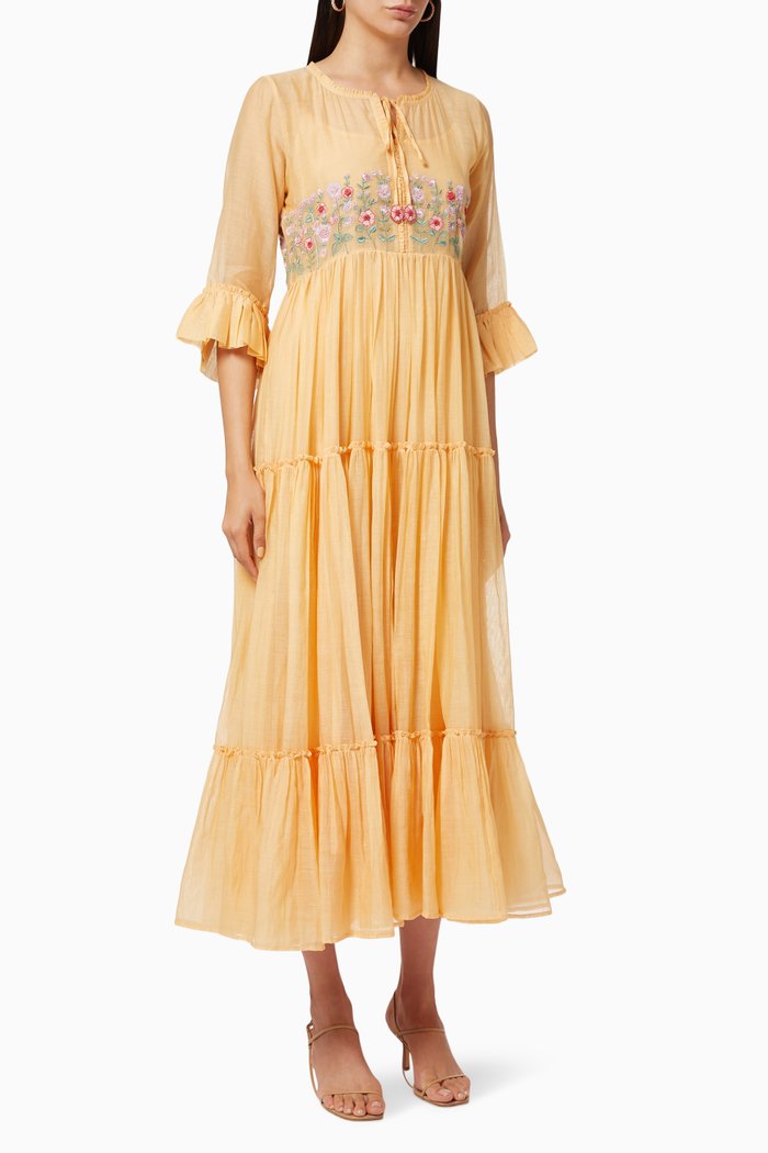 

Saya Tiered Floral Dress, Yellow