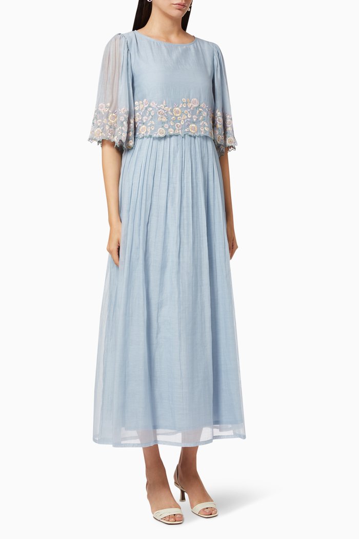 

Polly Floral Layered Dress, Blue