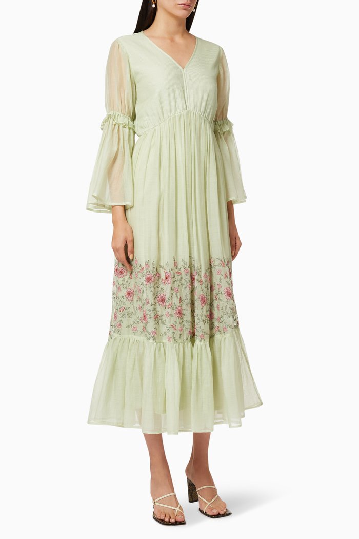 

Irana Tiered Floral Dress, Green