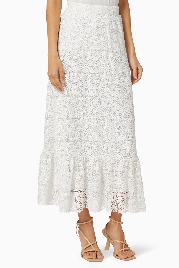 

Frill Lace Skirt, White