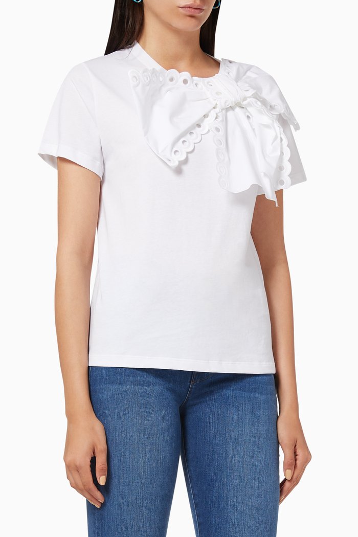 

Lace Cotton T-shirt, White