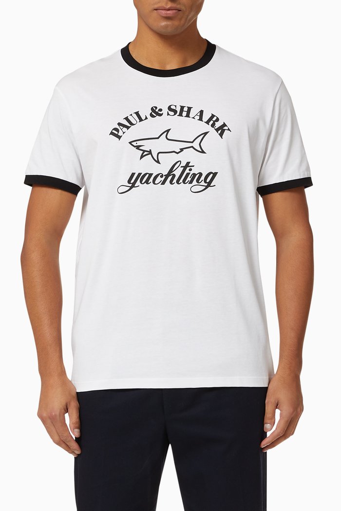 

T-shirt with Logo Print in Organic Cotton, White