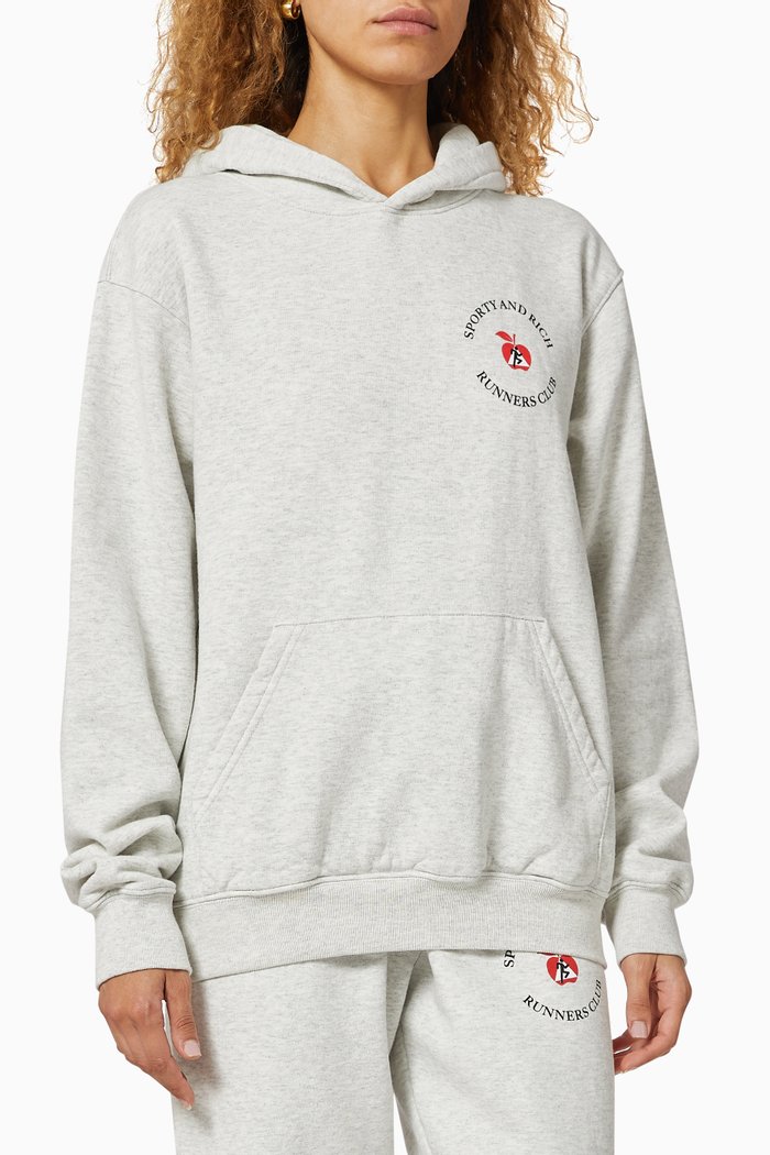 

Big Apple Cotton Hoodie, Grey