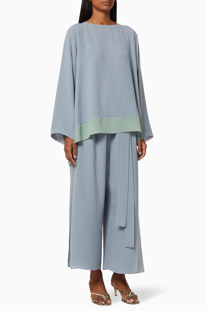 

Chiffon Top & Pants Travel Set, Blue