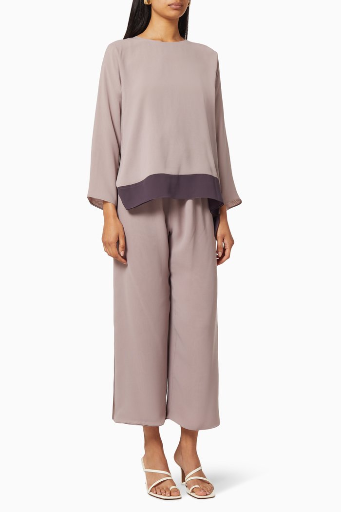 

Chiffon Top & Pants Travel Set, Purple