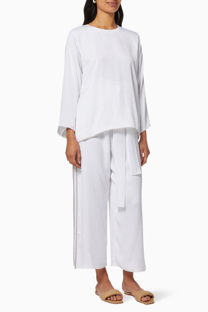 

Top & Pants Travel Set, White