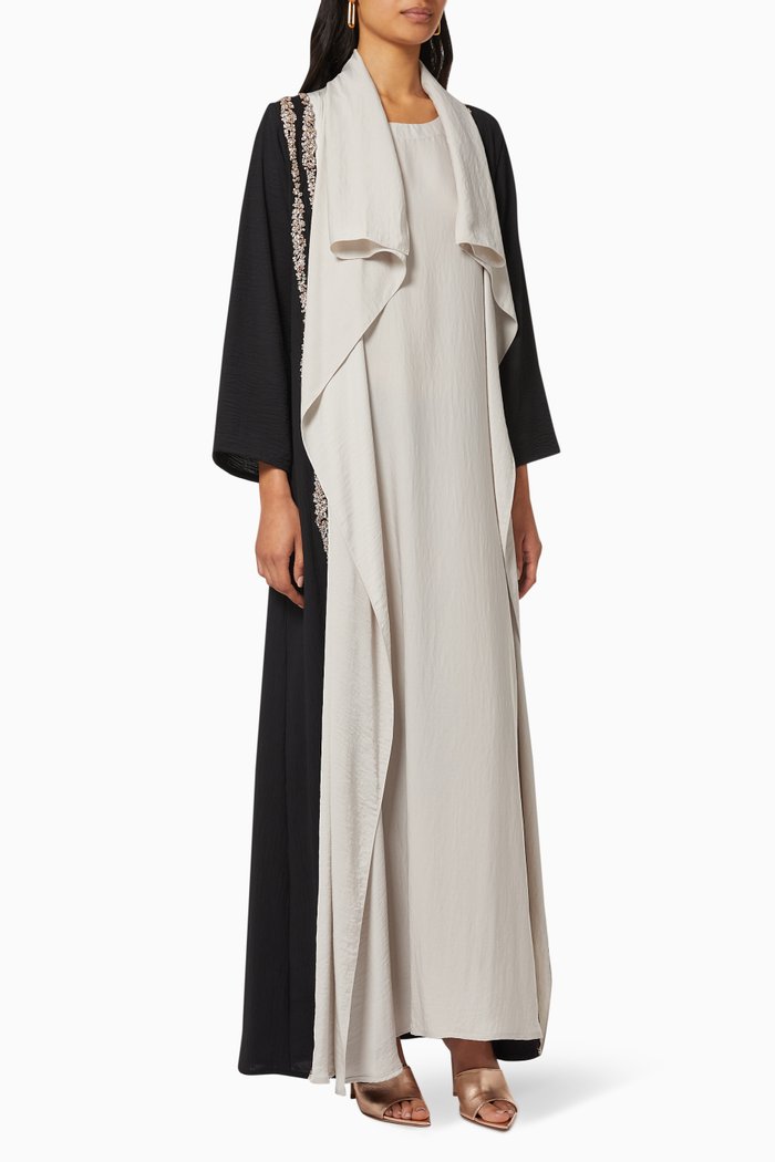 

Sequin Two Tone Abaya Set, Multicolour