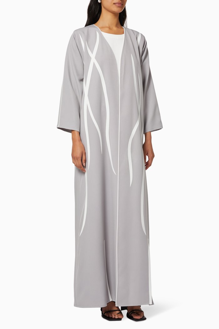 

Two Tone Abaya Set, Grey
