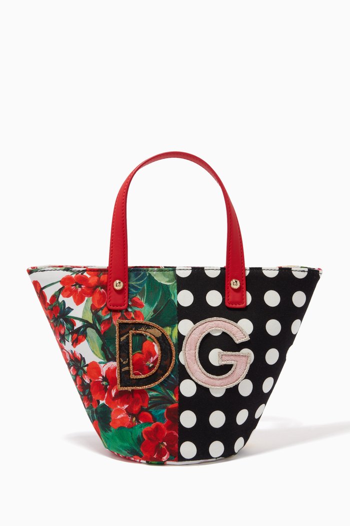 

Shoulder Bag with DG Patch in Patchwork Poplin, Multicolour