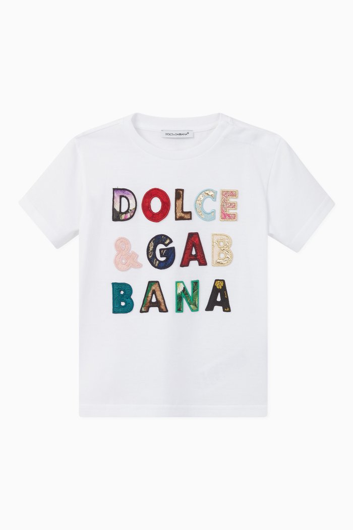 

Logo Patchwork Cotton T-shirt, White