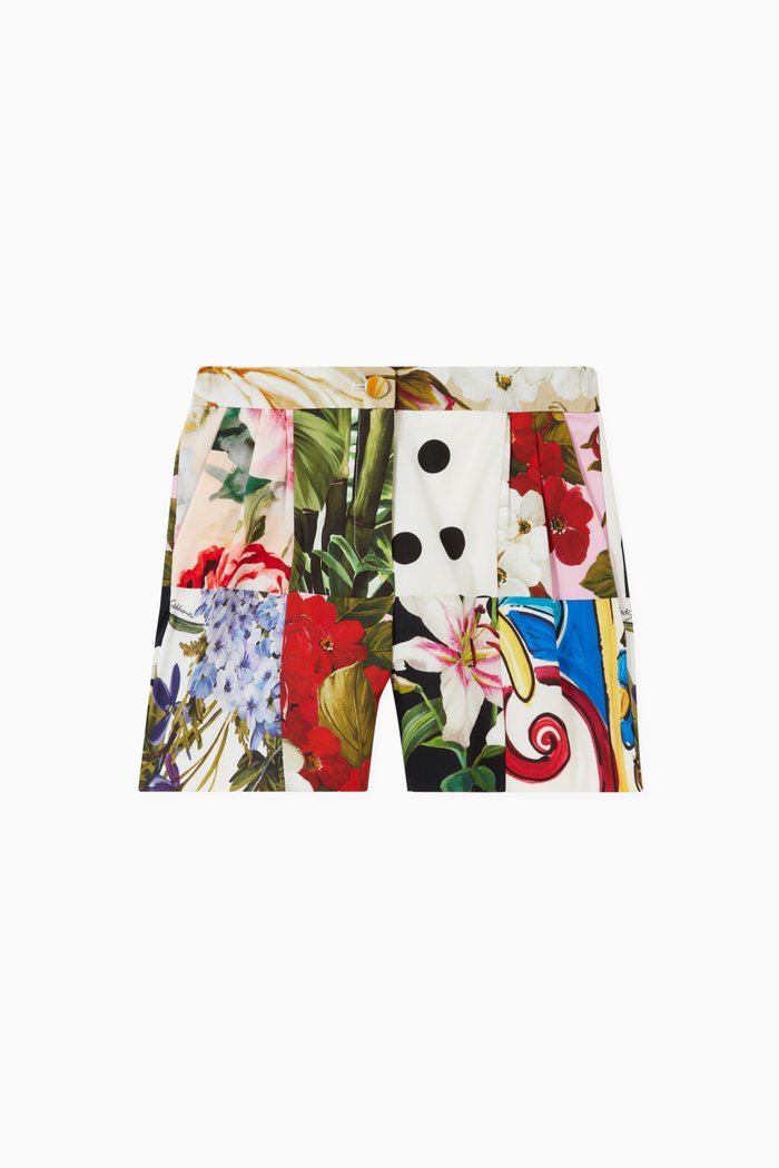 

Patchwork Shorts in Cotton Poplin, Multicolour