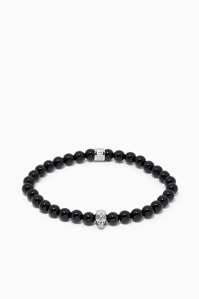 

Onyx & Atticus Skull Bracelet, Black